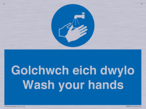 golchwch eich dwylo / wash your hands - safety sign